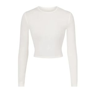 NWT SKIMS NEW VINTAGE CROPPED LONG SLEEVE TOP IN MARBLE